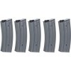 SPE Set Low-Cap zásobníků pro M4 a H One™ - šedý, kovový, tlačný, 70bb, 5ks, Specna Arms 01