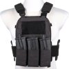 WSP Taktická vesta / Plate Carrier se sumkou na 3 zásobníky M4 - černá, Wosport 02