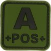 Jackets to go Nášivka krevní skupina A POS čtvercová zelená - 3D plast 01