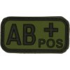 Jackets to go Nášivka krevní skupina AB POS zelená - 3D plast 01