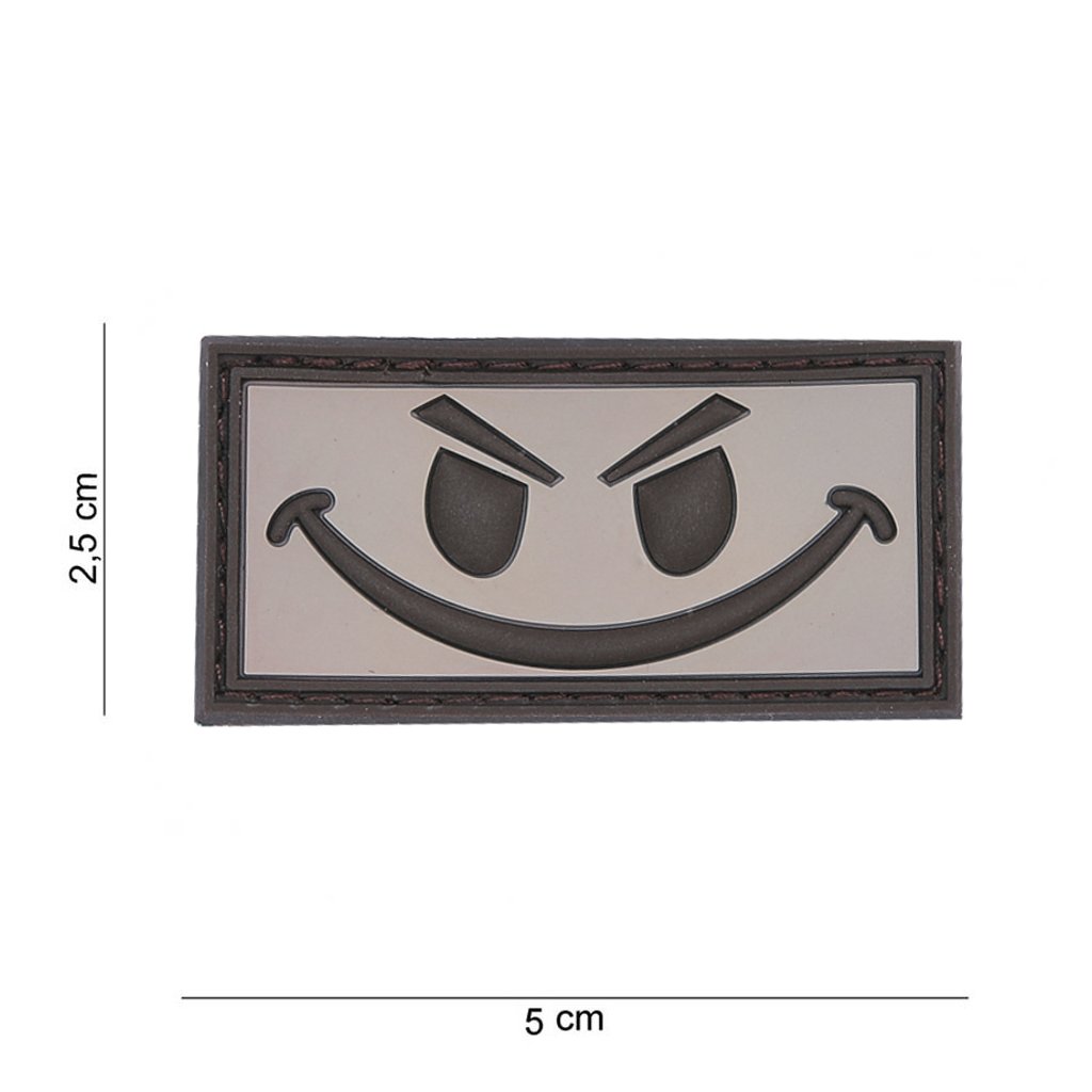 Nášivka na suchý zip Evil Smiley (plast 3D) - brown (101 INC)