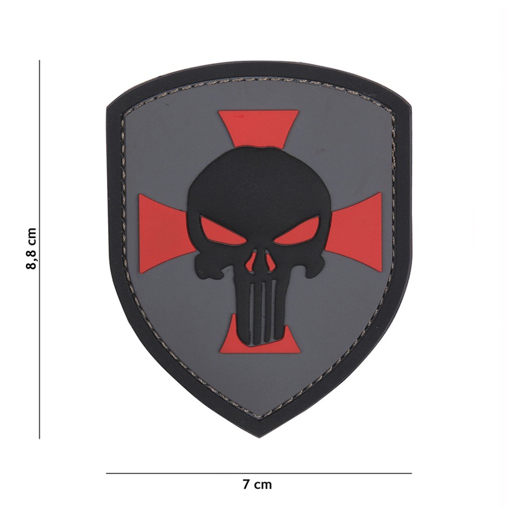 Shield Punisher Cross Velcro Patch (3D plastic) - grey (101 INC)