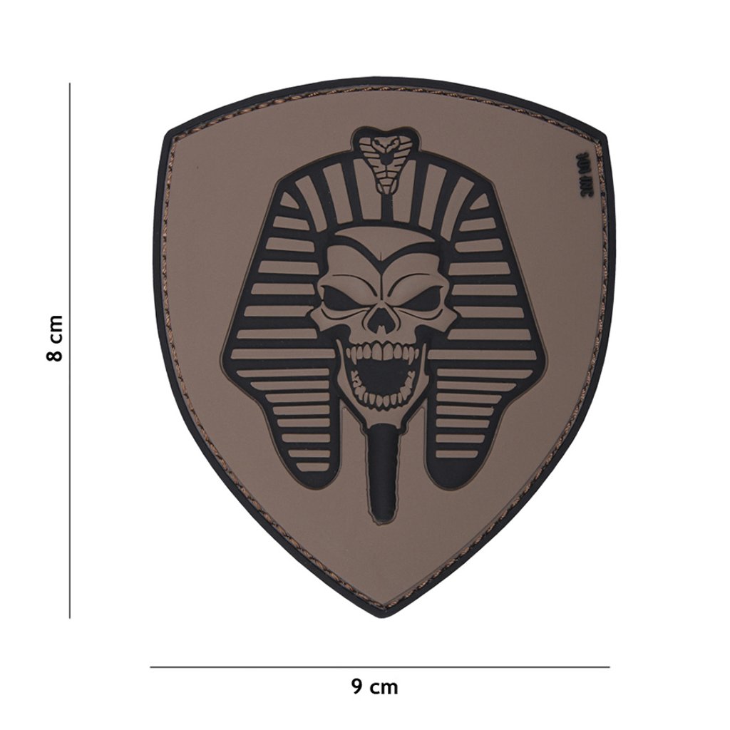 Pharaoh skull Velcro patch (3D plastic) - grey (101 INC)