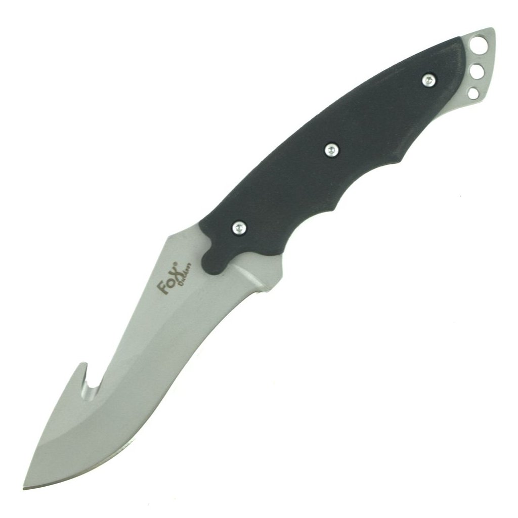 Steel knife with tape cutter and plastic sheath: 18 cm, blade: 8 cm