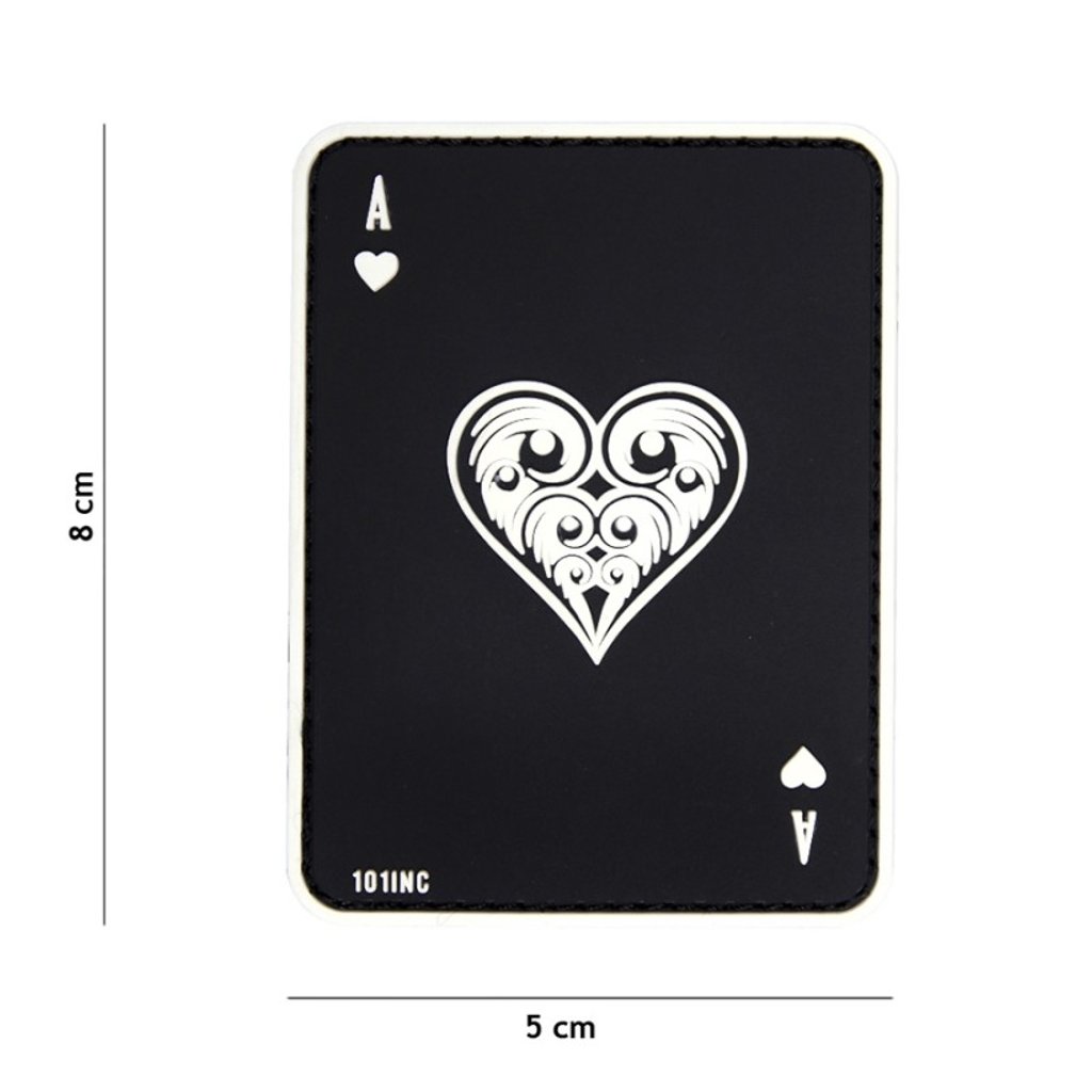 Ace Of Hearts Velcro Patch (3D plastic) - black (101 INC)