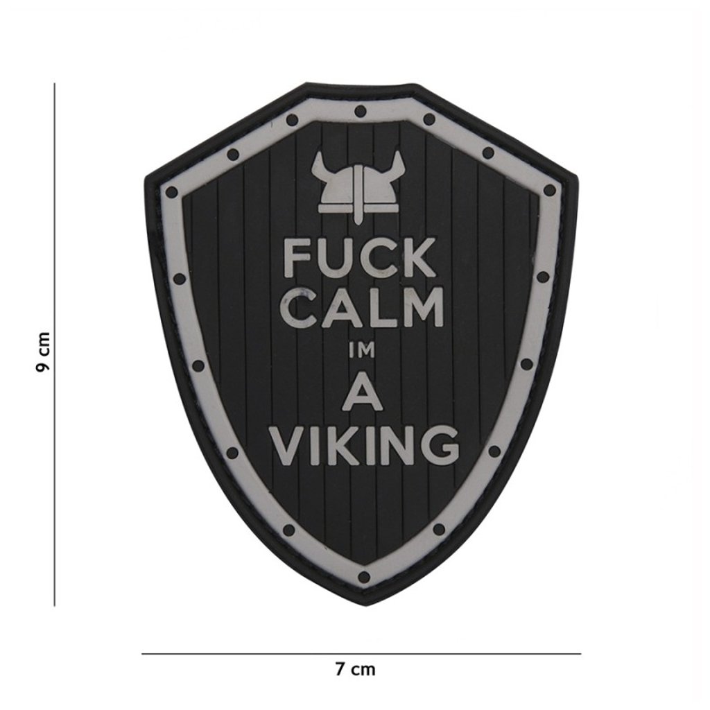Nášivka na suchý zip Fuck Calm (plast 3D) - black (101 INC)