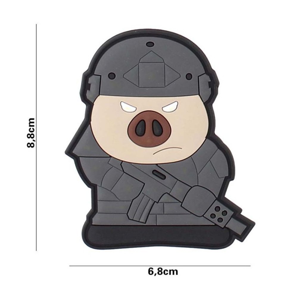 Velcro patch Tactical Pig (3D plastic) - grey (101 INC)