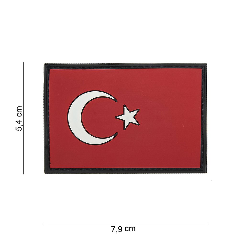 Velcro patch Turkish flag (3D plastic) - colored (101 INC)