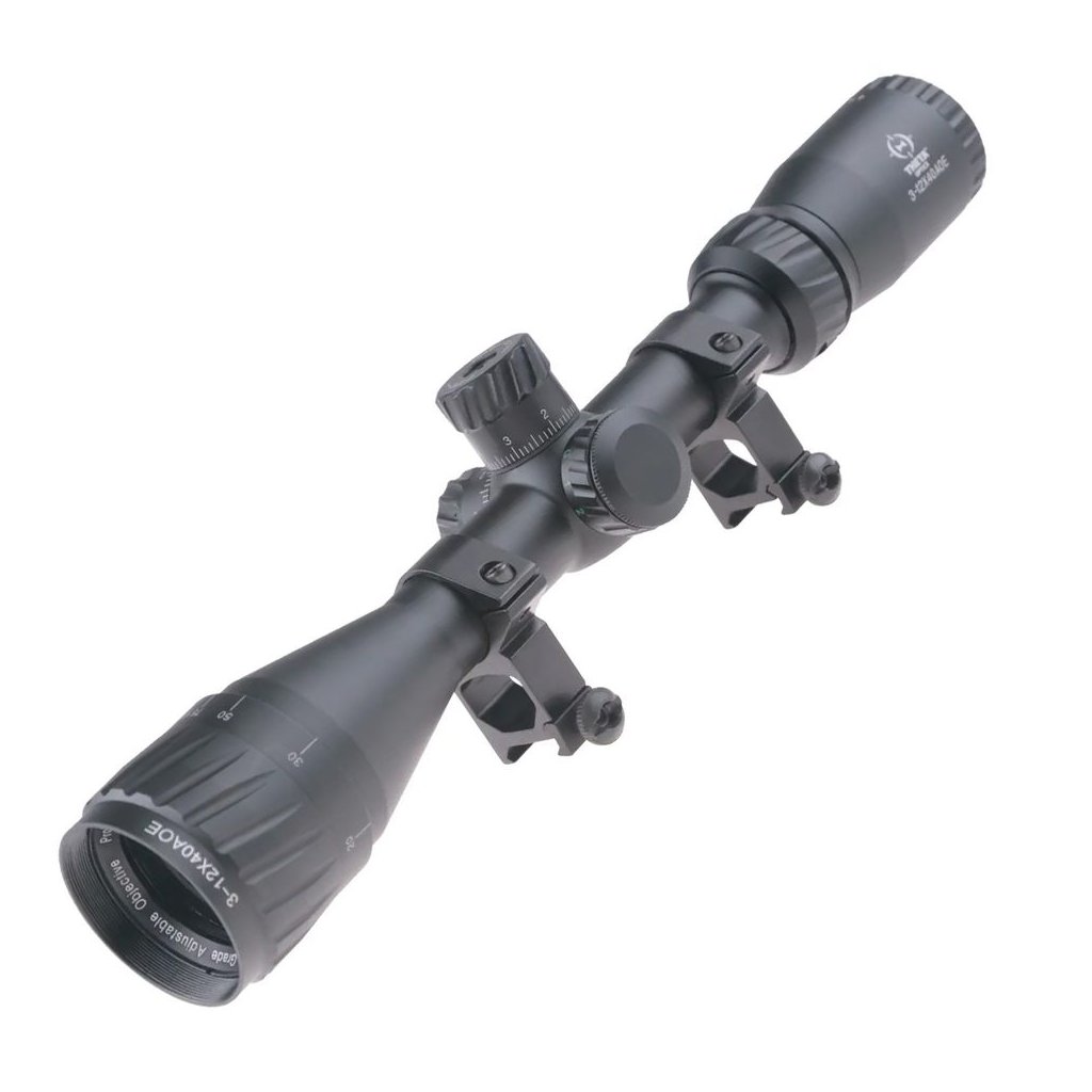 Optika 3-12x40 AOE s podsvětleným křížem (zelená, červená, modrá) - Theta Optics