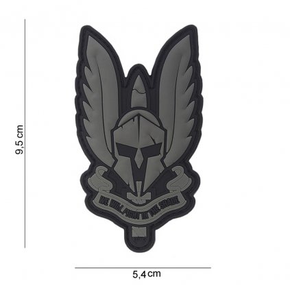 Nášivka na suchý zip Spartan (plast 3D) - black (101 INC)