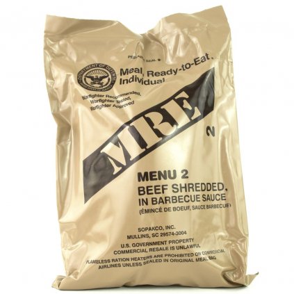 MRE Menu 2 BEEF SHREDDED, IN BARBECUE SAUCE