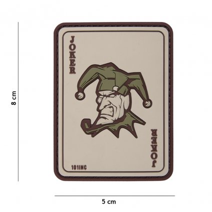 Nášivka na suchý zip Joker (plast 3D) - coyote (101 INC)