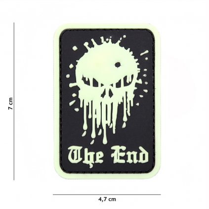Nášivka na suchý zip Skull The End (plast 3D) - gid (nasvětlovací) (101 INC)