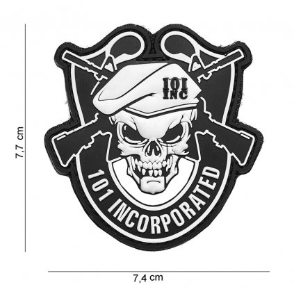 Nášivka na suchý zip 101 Incorporated (plast 3D) - black (101 INC)