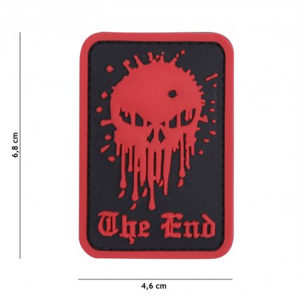 Nášivka na suchý zip Skull The End (plast 3D) - red (101 INC)