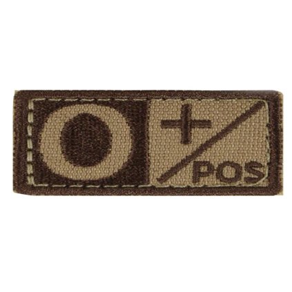 Nášivka na suchý zip s krevní skupinou (0+) coyote brown - Condor Outdoor