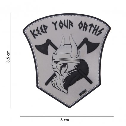 Nášivka na suchý zip Keep your oaths (plast 3D) - grey (101 INC)