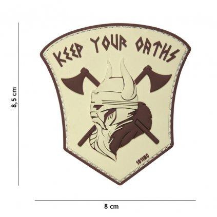 Nášivka na suchý zip Keep your oaths (plast 3D) - sand (101 INC)