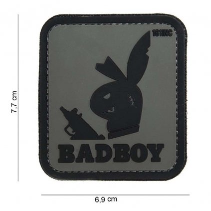 Nášivka na suchý zip Badboy (plast 3D) - grey (101 INC)