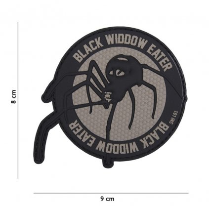 Nášivka na suchý zip Black Widdow Eater (plast 3D) - grey