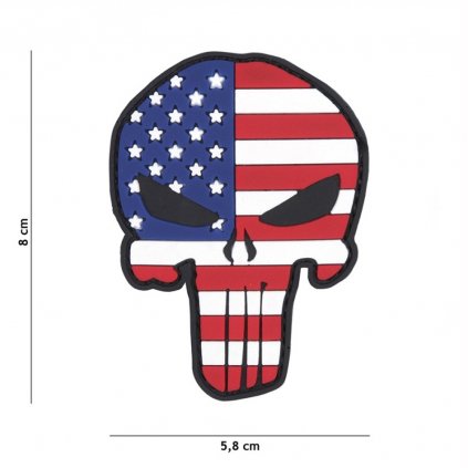 Nášivka na suchý zip Punisher USA (plast 3D) - full color (101 INC)