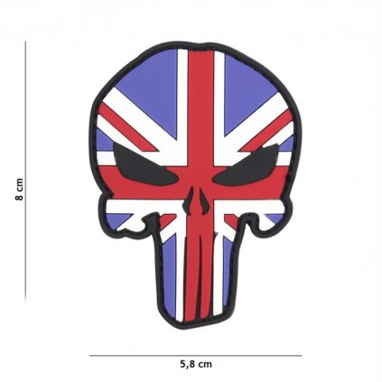 Nášivka na suchý zip Punisher UK (plast 3D) - full color (101 INC)