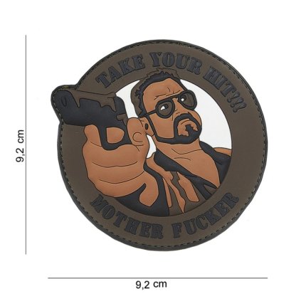 Nášivka na suchý zip Take Your Hit!!! (plast 3D) - coyote (101 INC)