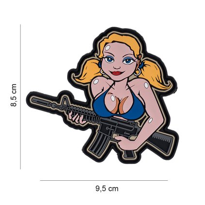 Nášivka na suchý zip Tactical girl blonde hair (plast 3D) - (101 INC)