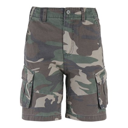 Dětské maskáčové kraťasy 101 INC Stonewashed - Woodland