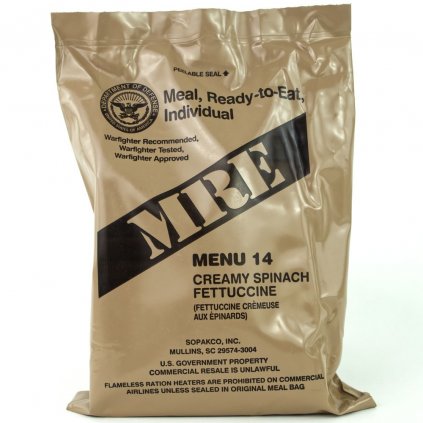 MRE Menu 14 CREAMY SPINACH FETTUCCINE