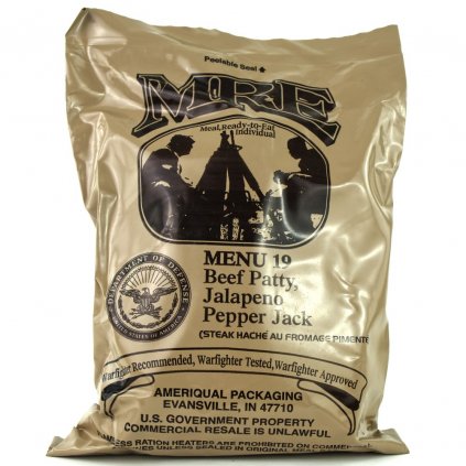 MRE Menu 19 BEEF PATTY,JALAPENO PEPPER JACK