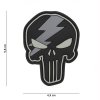 Nášivka na suchý zip Punisher thunder (plast 3D) - grey (101 INC)