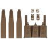 Front panel for 3 magazines for use on tactical vests and plate carriers, Coyote Brown