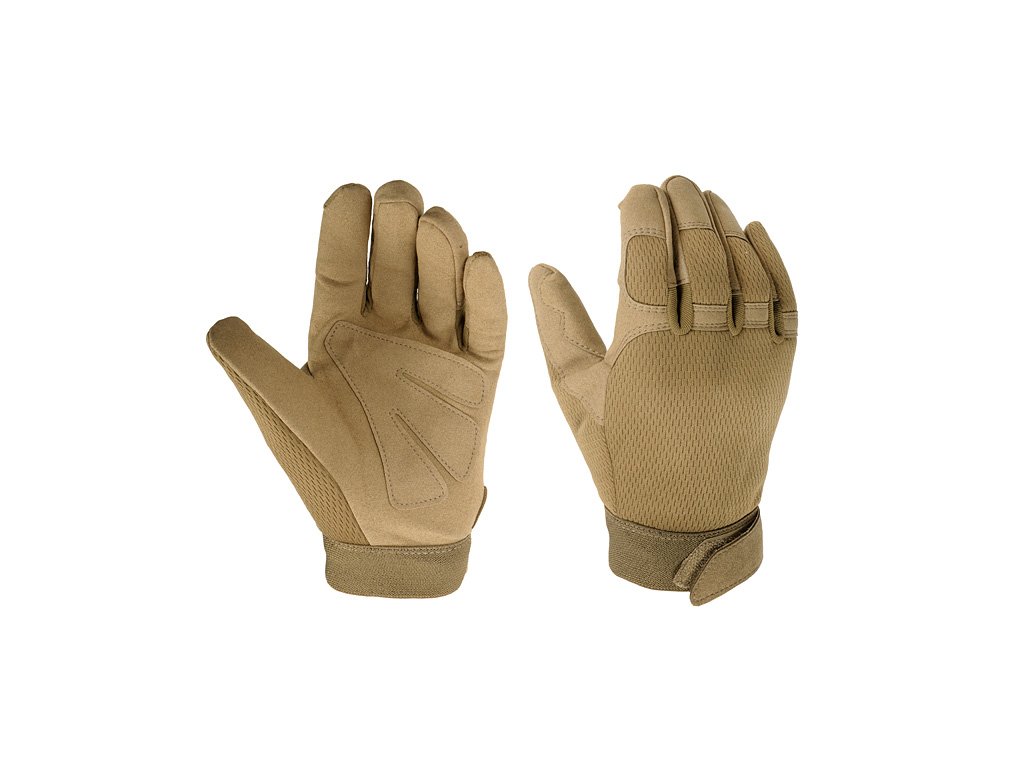Airsoftové taktické rukavice od 8FIELDS - TAN, velikost L. S prodyšnou síťovinou. Na AirsoftMorava.