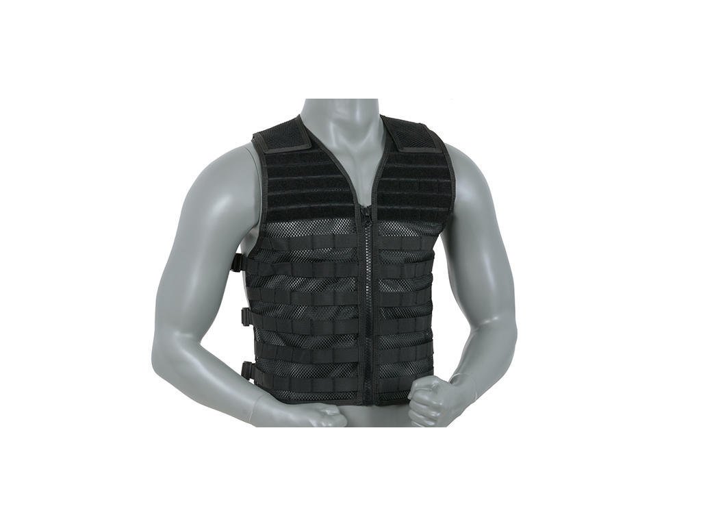 Airsoft vesta Mesh od 8FIELDS - černá. Univerzální, s MOLLE/PALS systémem. Na AirsoftMorava.