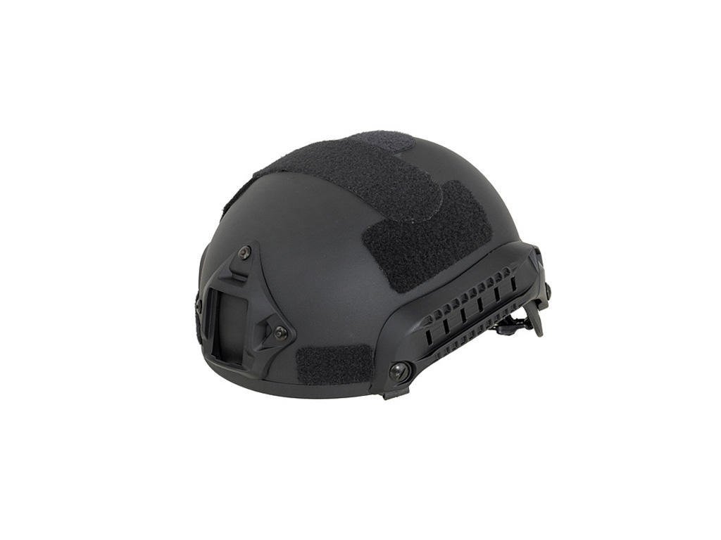 Airsoft replika přilby Spec-Ops MICH High-Cut - černá. S montážními lištami. Na AirsoftMorava.