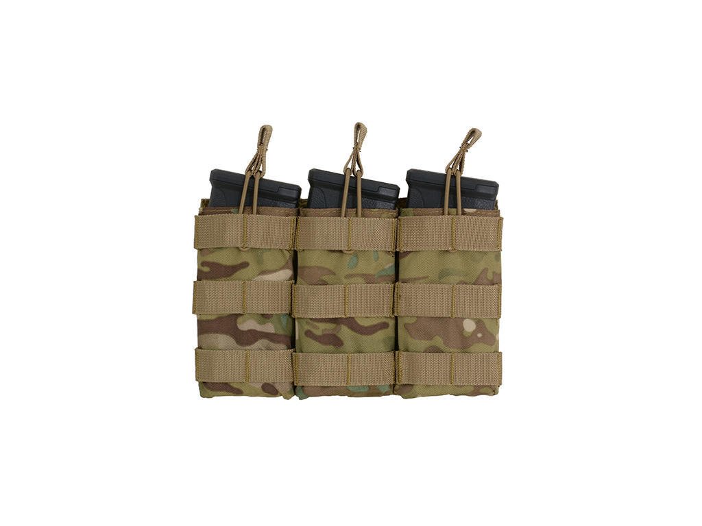 Airsoftová otevřená trojitá sumka na zásobníky 5.56 od 8FIELDS - Multicam. S MOLLE. Na AirsoftMorava.