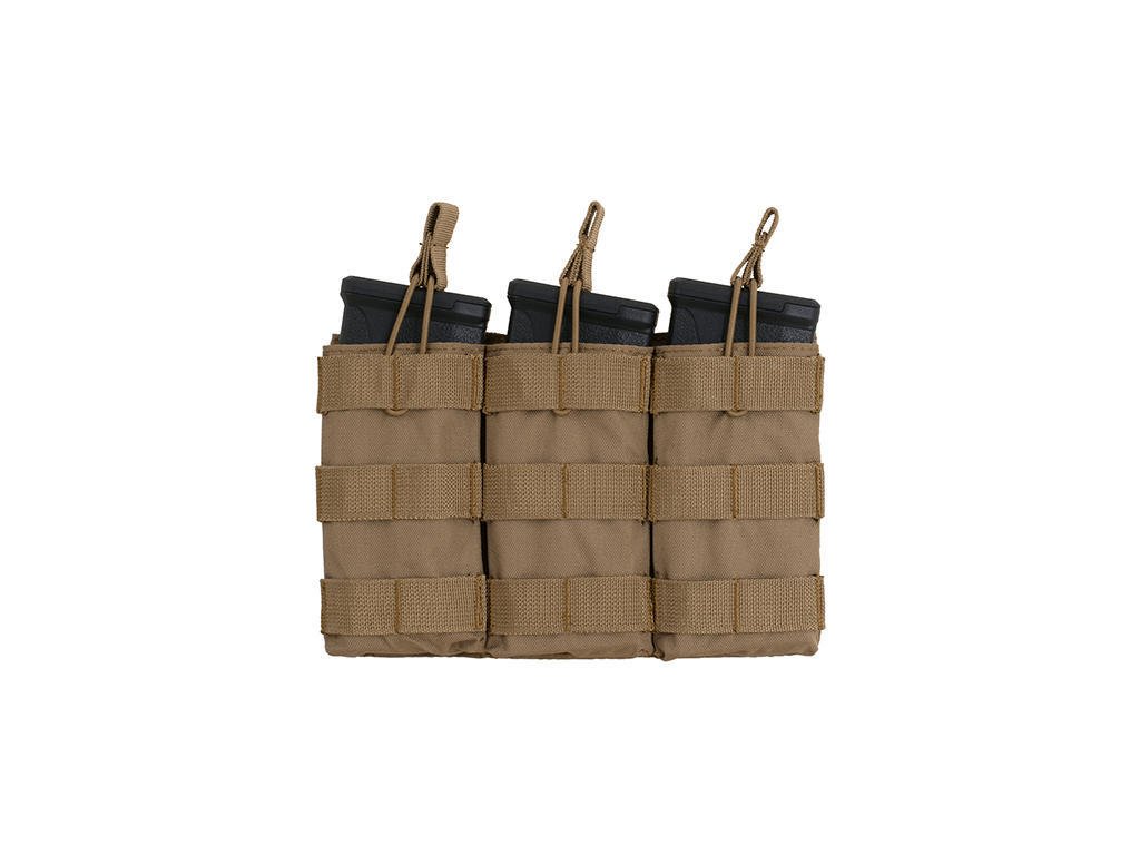 Airsoft otevřená trojitá sumka na zásobníky 5.56 od 8FIELDS - Coyote. S MOLLE. Na AirsoftMorava.