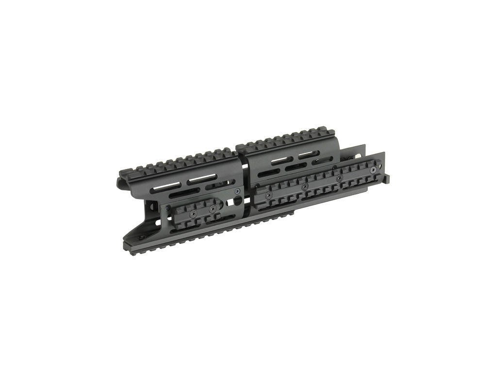 Airsoft dlouhé modulární předpažbí pro AK s Key-Mod od CYMA. Hliníkové, s RIS lištami po stranách. Na AirsoftMorava.