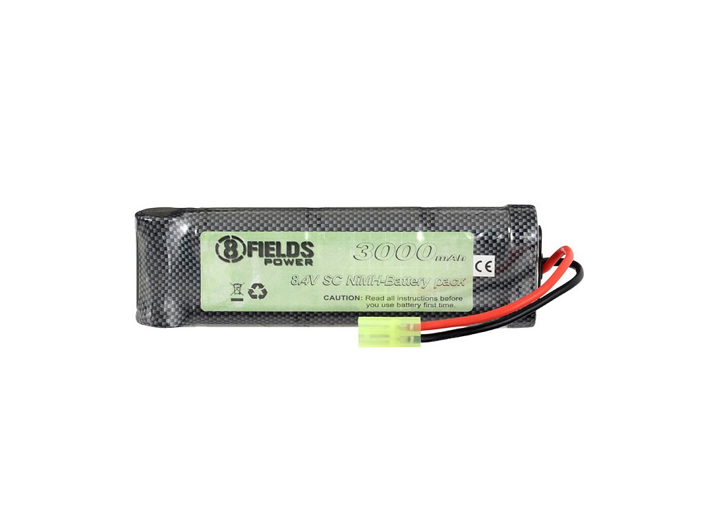 Airsoft NiMH akumulátor 8FIELDS 3000mAh 8,4V, typ large, Tamiya konektor. Na AirsoftMorava.