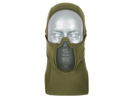 Airsoftová kukla s maskou SHADOW FIGHTER od BD - Olive. S ocelovou síťovinou na ústa a nos. Na AirsoftMorava.
