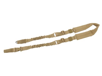 Airsoftový dvoubodový polstrovaný popruh s bungee od 8FIELDS - Coyote. S HK sponami. Na AirsoftMorava.