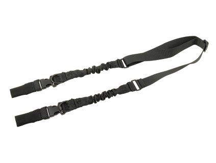 Airsoft dvoubodový popruh s odpružením od 8FIELDS - černý. S HK sponami. Na AirsoftMorava.