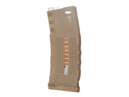 Tlačný zásobník BattleAxe pro M4, Tan, Mid-Cap, 150BB, polymer/guma. Na AirsoftMorava.
