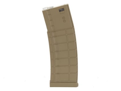 Tlačný zásobník BattleAxe pro M4, Tan, Mid-Cap, 150BB, polymer. Na AirsoftMorava.