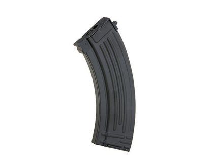 Airsoftový ocelový tlačný zásobník Mid-Cap na 100 kuliček pro AK47/AKM od BattleAxe. Na AirsoftMorava.