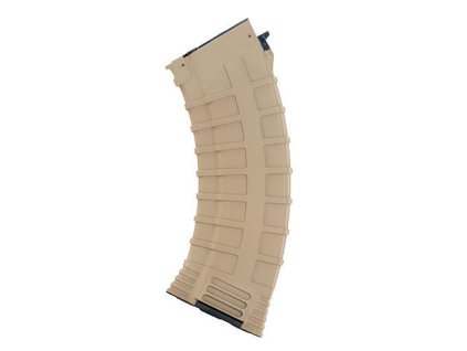Airsoftový točný zásobník Hi-Cap 500BB pro AK47 styl TAPCO od CYMA - TAN. Polymerová konstrukce. Na AirsoftMorava.