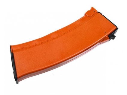 Airsoftový točný zásobník Hi-Cap na 500BB pro AK74 od CYMA - oranžový. Materiál ABS. Na AirsoftMorava.