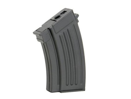 Airsoft krátký kovový točný zásobník Hi-Cap na 250 kuliček pro AK od CYMA. Na AirsoftMorava.