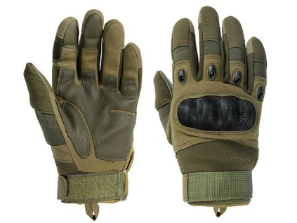 Airsoft vojenské rukavice od 8FIELDS - Olive, velikost M. S ochranou kloubů. Na AirsoftMorava.